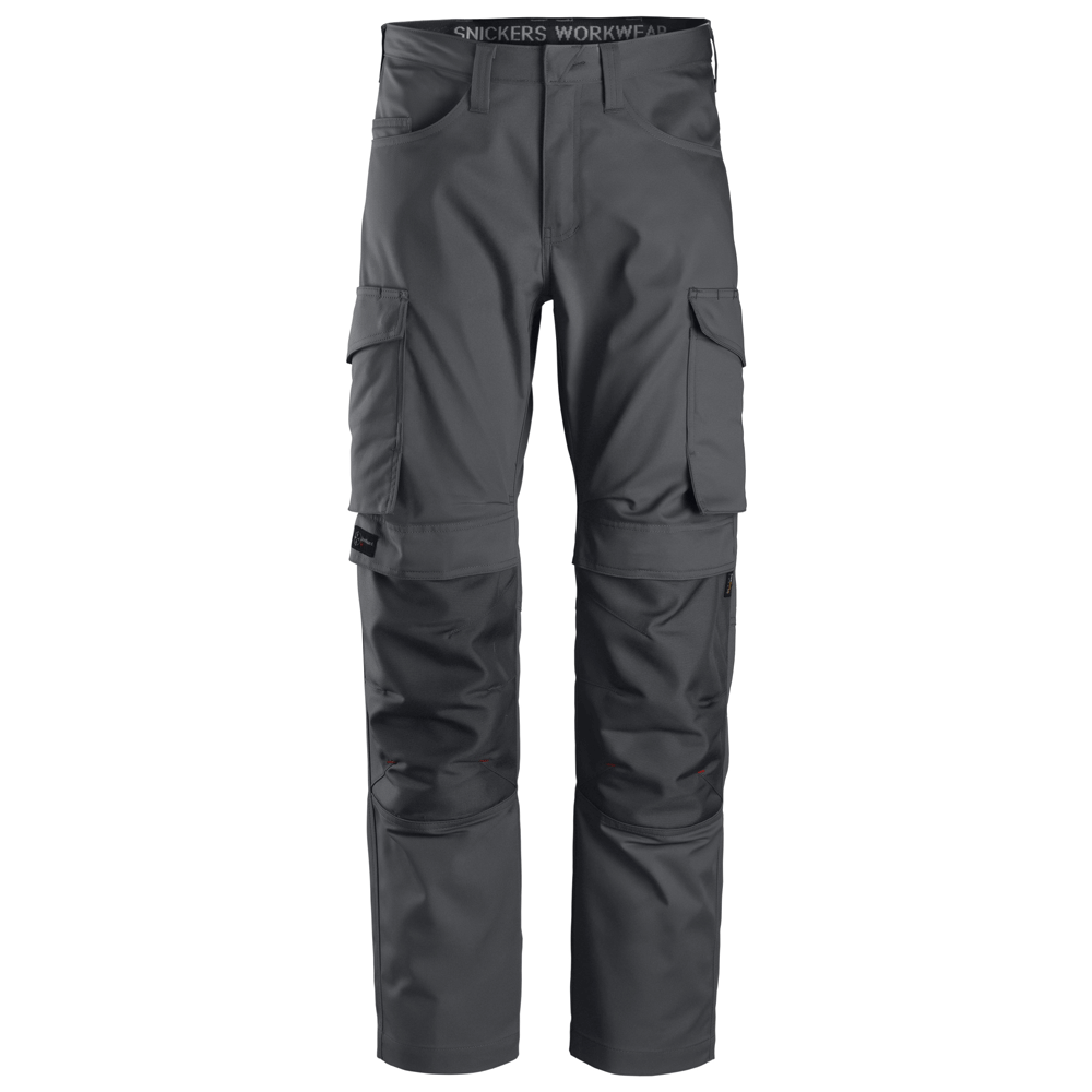 Snickers 6801 Service Trousers + Knee Pockets Steel Gre, Waist 33" Leg 32"-Snickers 48