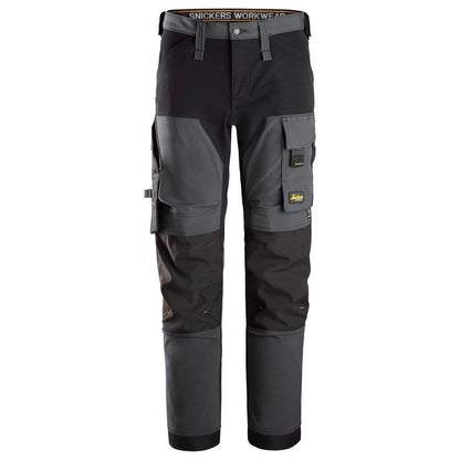 Snickers 6375 AllroundWork 4-way Stretch Trousers Steel Grey 30" Waist, 32" Leg