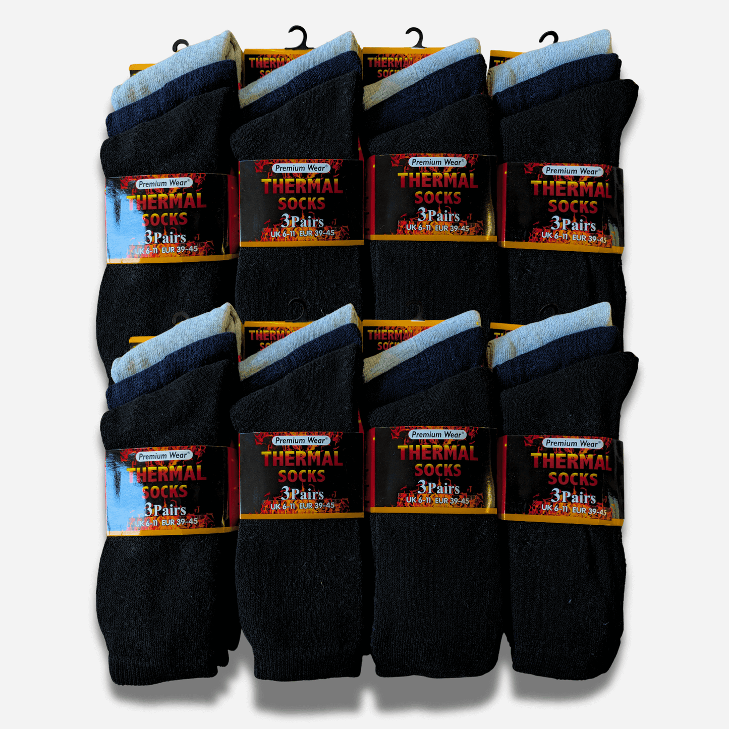 Heatwave Thermalwear 24 Pairs Mens Black Thermal Socks