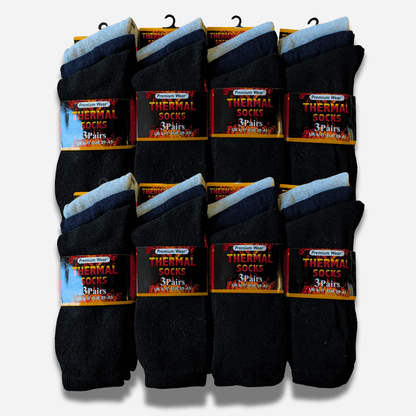 Heatwave Thermalwear 24 Pairs Mens Black Thermal Socks