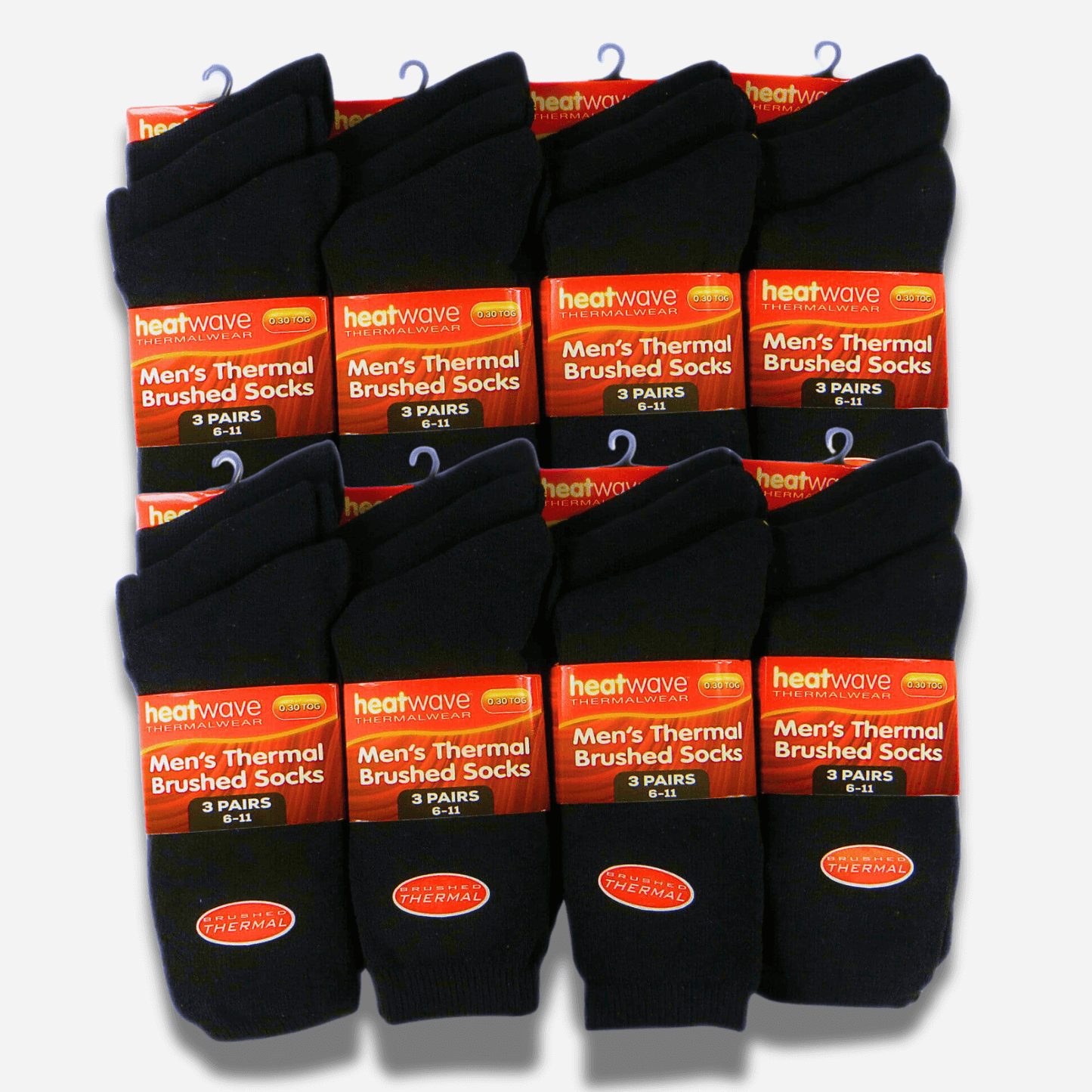 Heatwave Thermalwear 24 Pairs Mens Black Thermal Socks