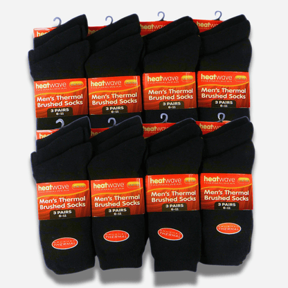 Heatwave Thermalwear 24 Pairs Mens Black Thermal Socks