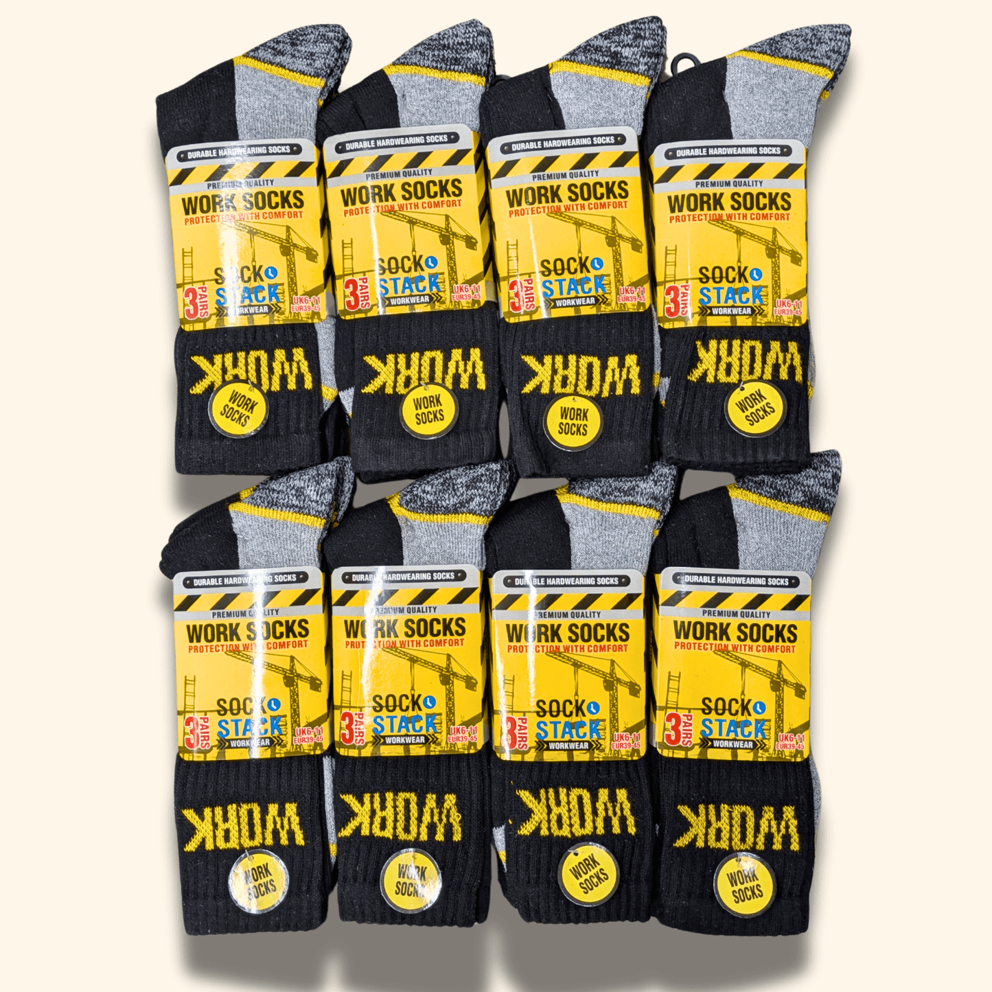Sock Stack 24 Pairs Mens Heavy Duty Work Socks