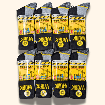 Sock Stack 24 Pairs Mens Heavy Duty Work Socks
