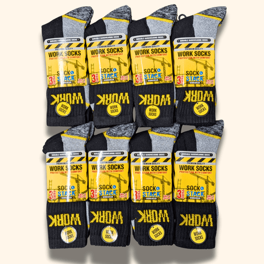Sock Stack 24 Pairs Mens Heavy Duty Work Socks