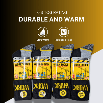 Sock Stack 24 Pairs Mens Heavy Duty Work Socks