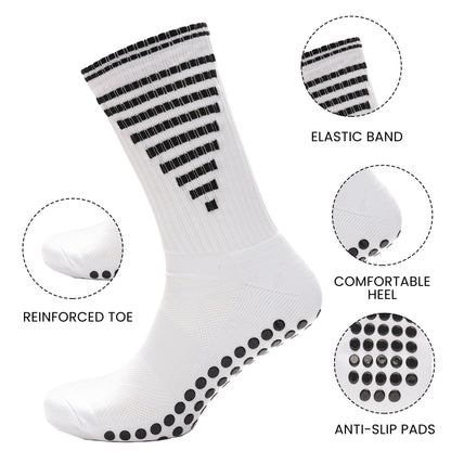 Sock Stack 3 Pairs Mens White Grip Socks