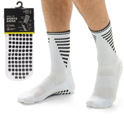 Sock Stack 3 Pairs Mens White Grip Socks