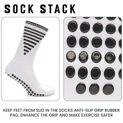 Sock Stack 3 Pairs Mens White Grip Socks