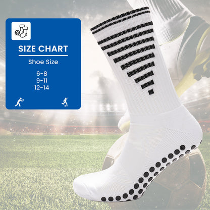 Sock Stack 3 Pairs Mens White Grip Socks