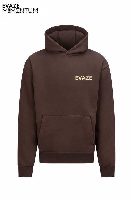 Brown Evaze Heavyweight Unisex Hoodie