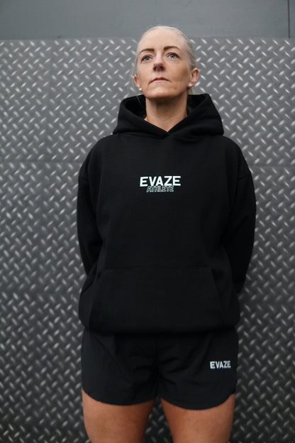 Black Evaze Athlete Heavyweight Unisex Hoodie