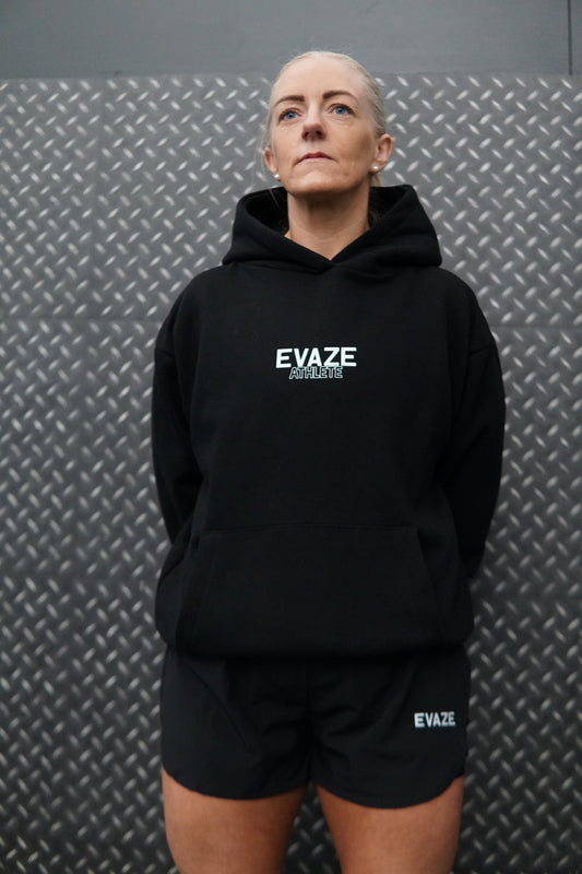 Black Evaze Athlete Heavyweight Unisex Hoodie