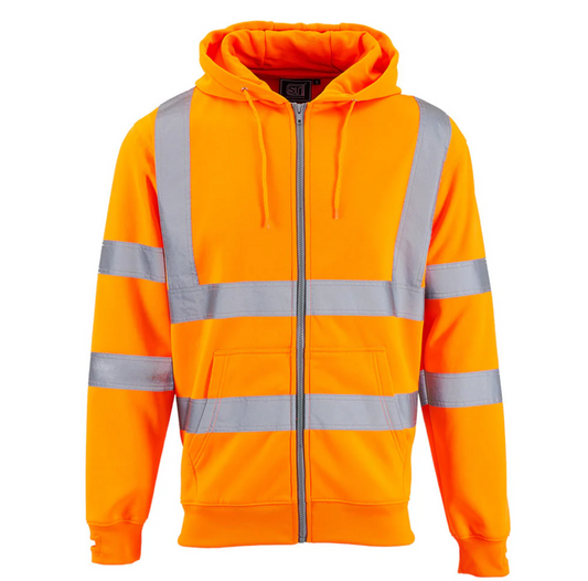 Supertouch Hi Vis Orange Zipped Hoodie