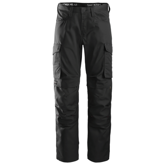 Snickers 6801 Service Trousers + Knee Pockets Black 31" Waist - 35" Leg - Snickers Size 146