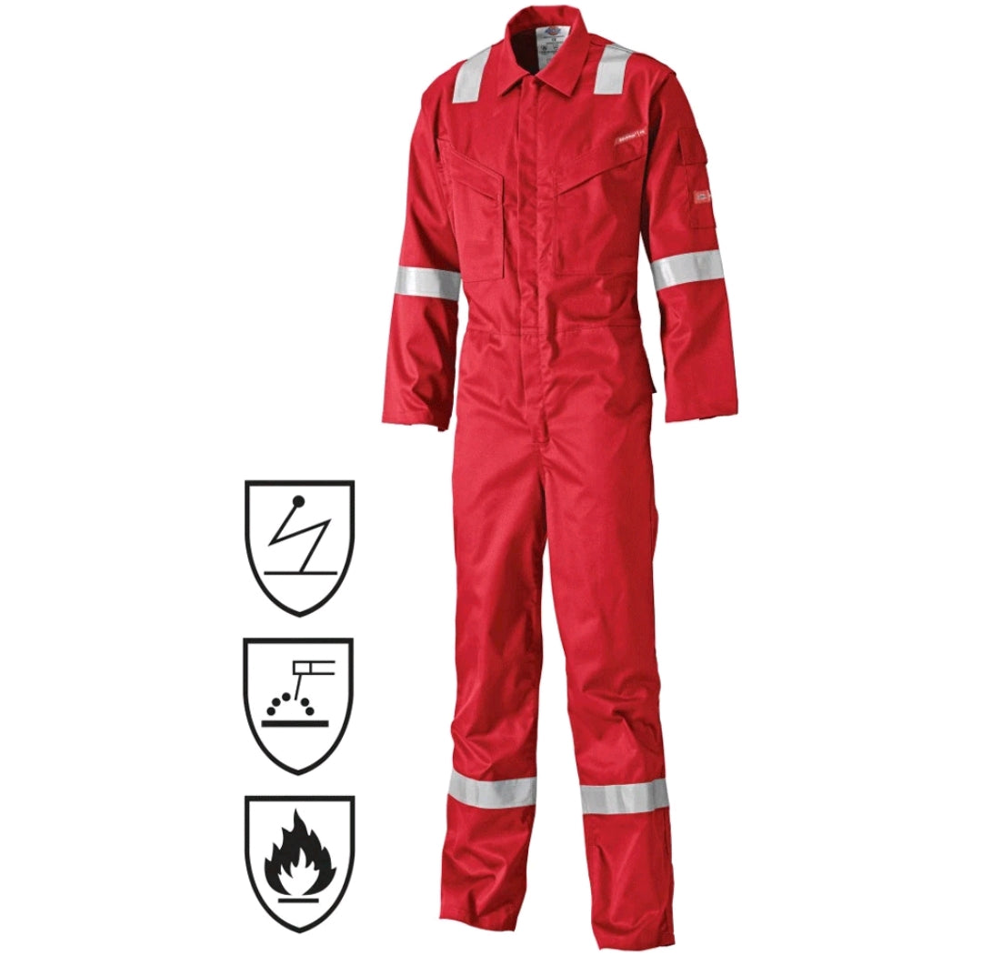 Dickies FR5404 Pyrovatex Antistatic Flame Retardant Coverall Red