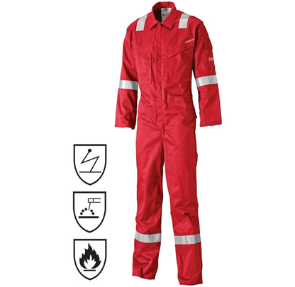Dickies FR5404 Pyrovatex Antistatic Flame Retardant Coverall Red
